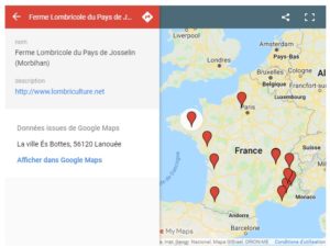 carte des lombriculteurs en France